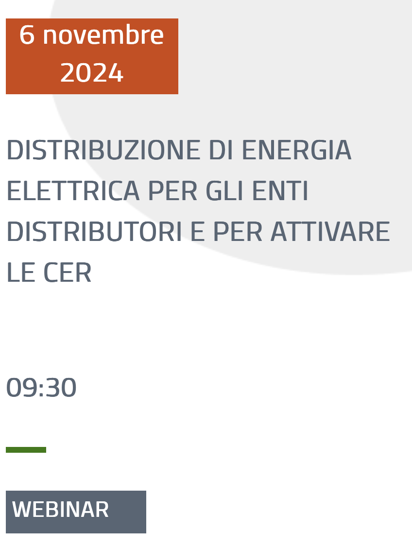 Distribuzione di energia elettrica per gli enti distributori e per attivare le CER